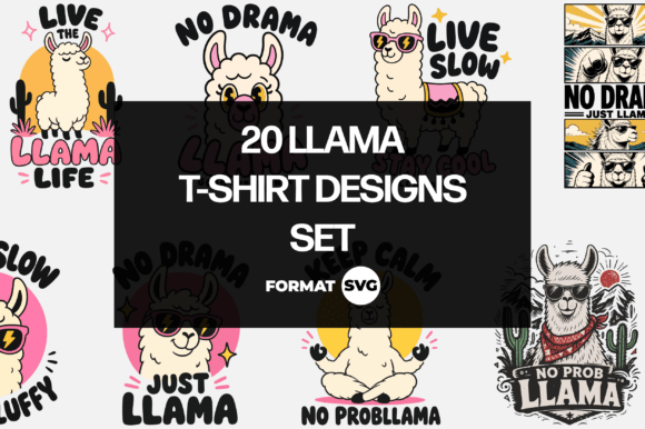 20 Llama SVG Design Bundle: Playful Graphics for T-Shirt Designs & Blog Visuals
