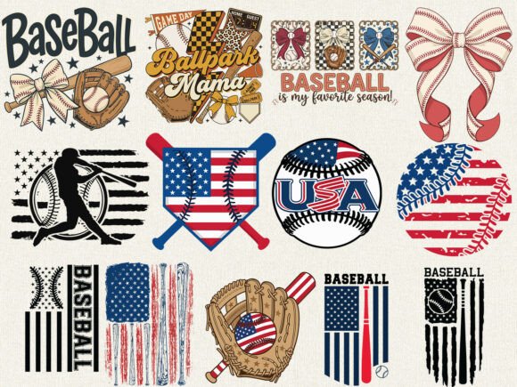 Baseball USA Flag Design Bundle Review