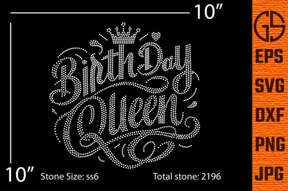 Birthday Queen Rhinestone Design for T-Shirt Graphics
