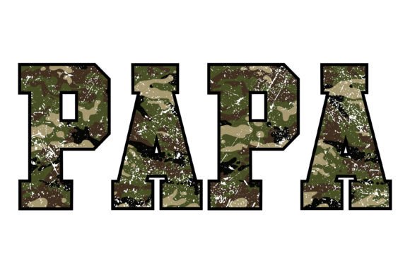 Camo Papa Military Father Design: A Bold Graphic for Patriotic T-Shirt Branding