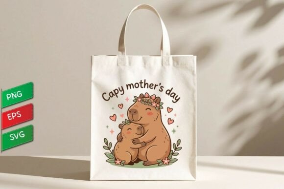 Capy Mother s Day T-Shirts Vector Design – Sweet Graphics for Handmade T-Shirt Designs