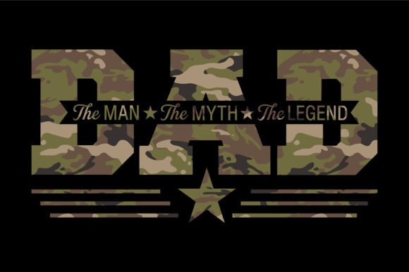 Dad Man Myth Legend Camo Design – Bold Graphics for T-Shirt & Blog Visuals