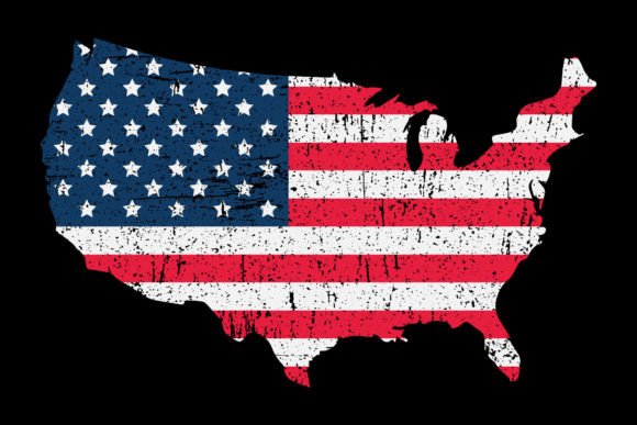 Distressed USA Vintage Flag Map Graphics for T-Shirt Designs and Blog Visuals