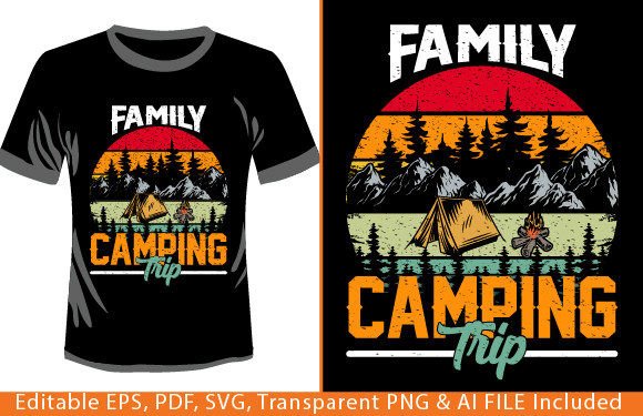 Family Camping Trip T-Shirt Design – Cute & Versatile Graphics for T-Shirt Designs & Craft Projects