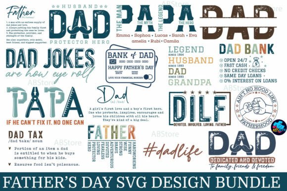 Father's Day SVG Design Bundle – Graphics & T-Shirt Designs for Real Crafters