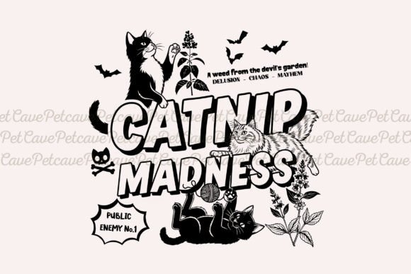 Funny Catnip Vintage Cat Mom Graphic for T-Shirt & Blog Design Projects