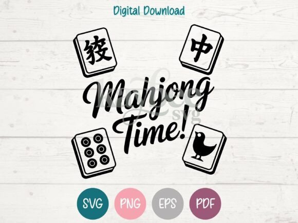 Mahjong Time SVG Graphics for T-Shirt Designs