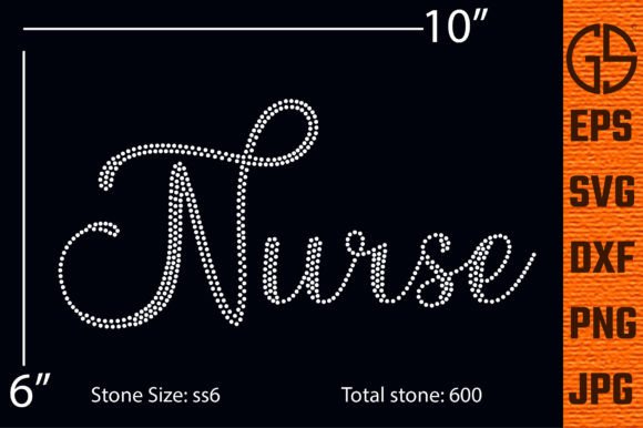 Nurse Rhinestone Template Design for T-Shirt Graphics