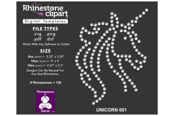 Rhinestone Template Design UNICORN 001: A Sparkling Addition to T-Shirt Designs & Graphics
