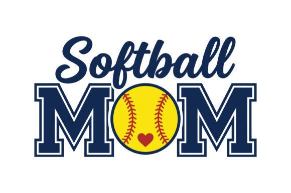 Softball Mom Sports Mom Design: A Vibrant Graphic for T-Shirt Branding