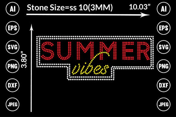 Summer Vibes Rhinestone Design for T-Shirt Graphics