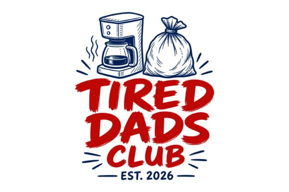 Tired Dads Club Coffee T Shirt Design – A Graphic for Crafters and T-Shirt Designers