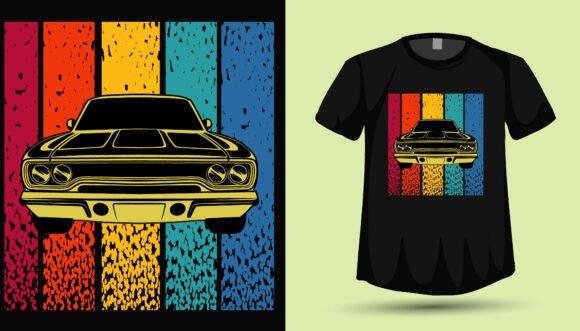 Vintage Car Tshirt Design Graphics for Real Crafting Projects