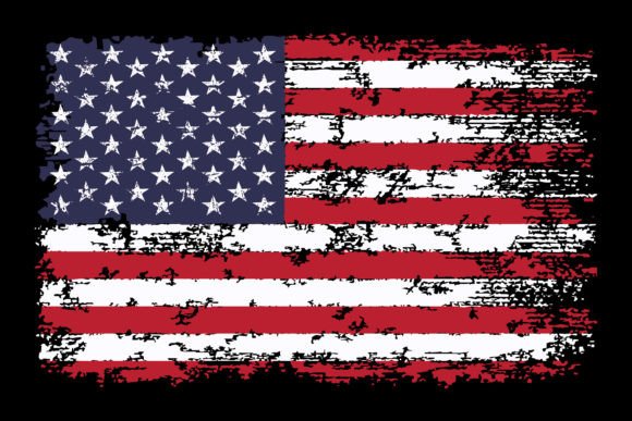 Vintage USA Distressed Flag Design for T-Shirt Graphics & Branding