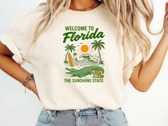 Welcome to Florida Summer T-Shirt Design – Retro Beach Graphics for Digital Sellers