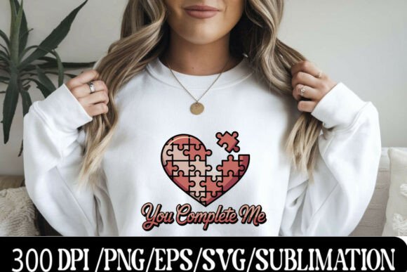 You Complete Me Love SVG Design for T-Shirt Graphics